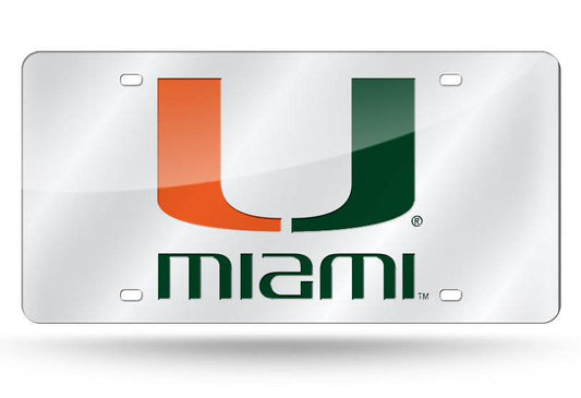 Miami Hurricanes License Plate Laser Cut Silver Special - ToylandEU