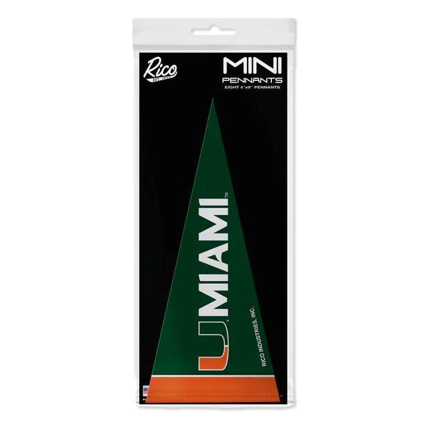 Miami Hurricanes Mini Pennant Set Eight Piece 2024 - ToylandEU