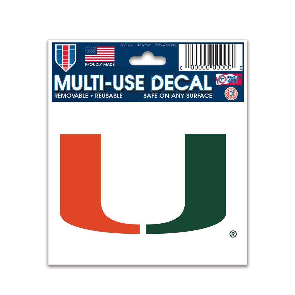 Miami Hurricanes Outdoor Vinyl Decal 3x4 Multi Use Sticker - ToylandEU