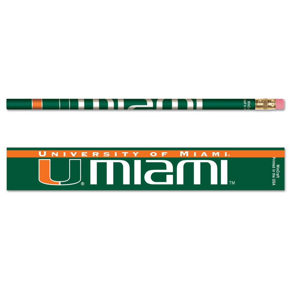 Miami Hurricanes Pencil Six Pack School Supplies Gift - ToylandEU