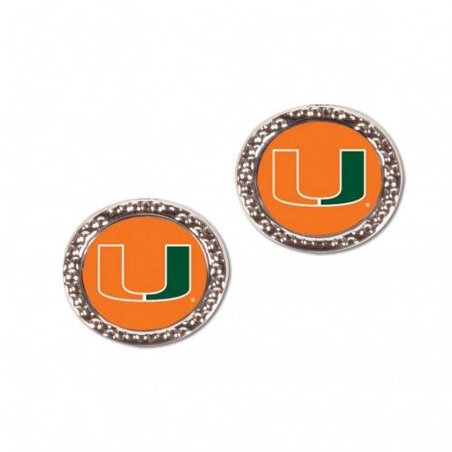 Miami Hurricanes Post Style Earrings Officially Licensed - ToylandEU