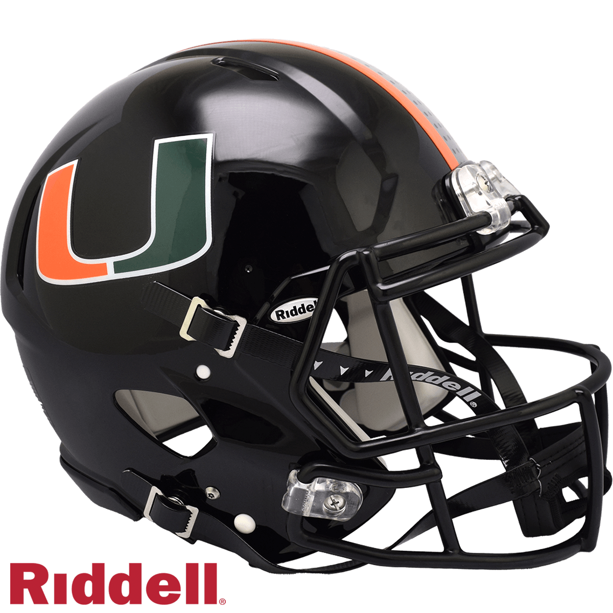 Miami Hurricanes Riddell Authentic Full Size Helmet Black - ToylandEU