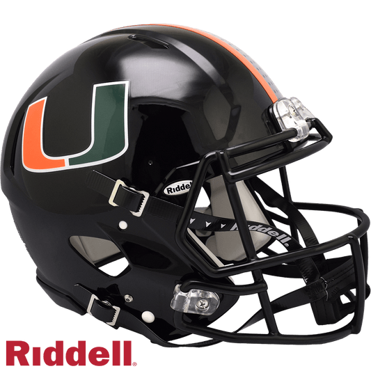 Miami Hurricanes Riddell Authentic Full Size Helmet Black - ToylandEU
