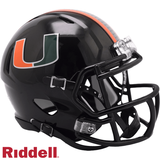 Miami Hurricanes Riddell Replica Mini Speed Helmet Black - ToylandEU