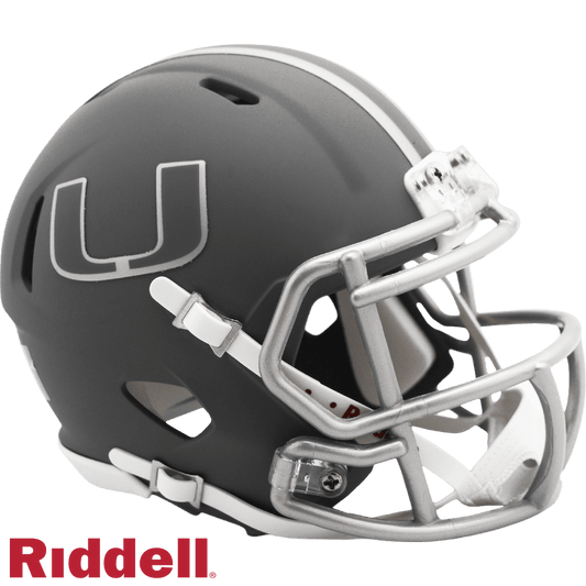 Miami Hurricanes Riddell Replica Mini Speed Helmet Slate - ToylandEU