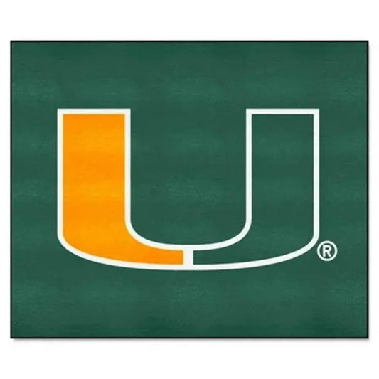  Miami Hurricanes Tailgater Mat 5x6 U Design Rug Licensed -  ToylandEU™