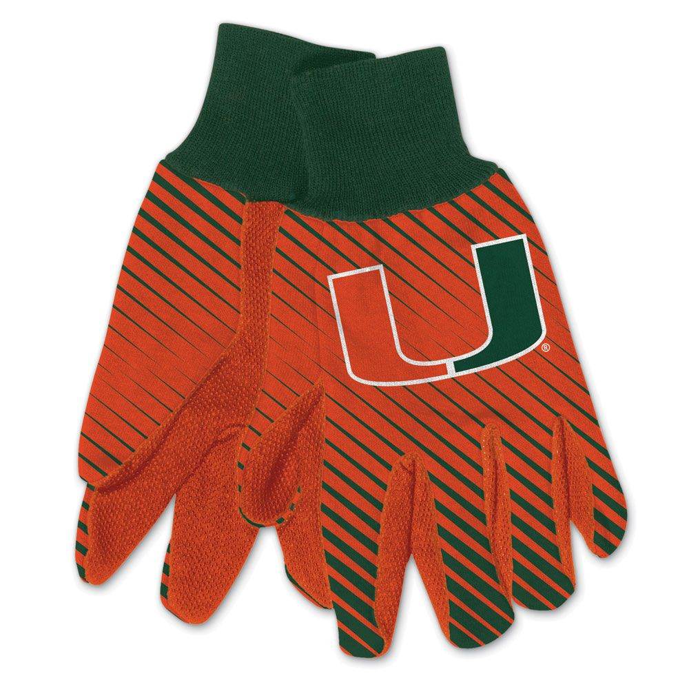 Miami Hurricanes Two Tone Gloves Adult Size With Team Logo - ToylandEU