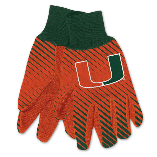 Miami Hurricanes Two Tone Gloves Adult Size With Team Logo - ToylandEU
