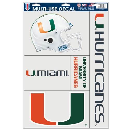 Miami Hurricanes Ultra Decal 11x17 Officially Licensed - ToylandEU