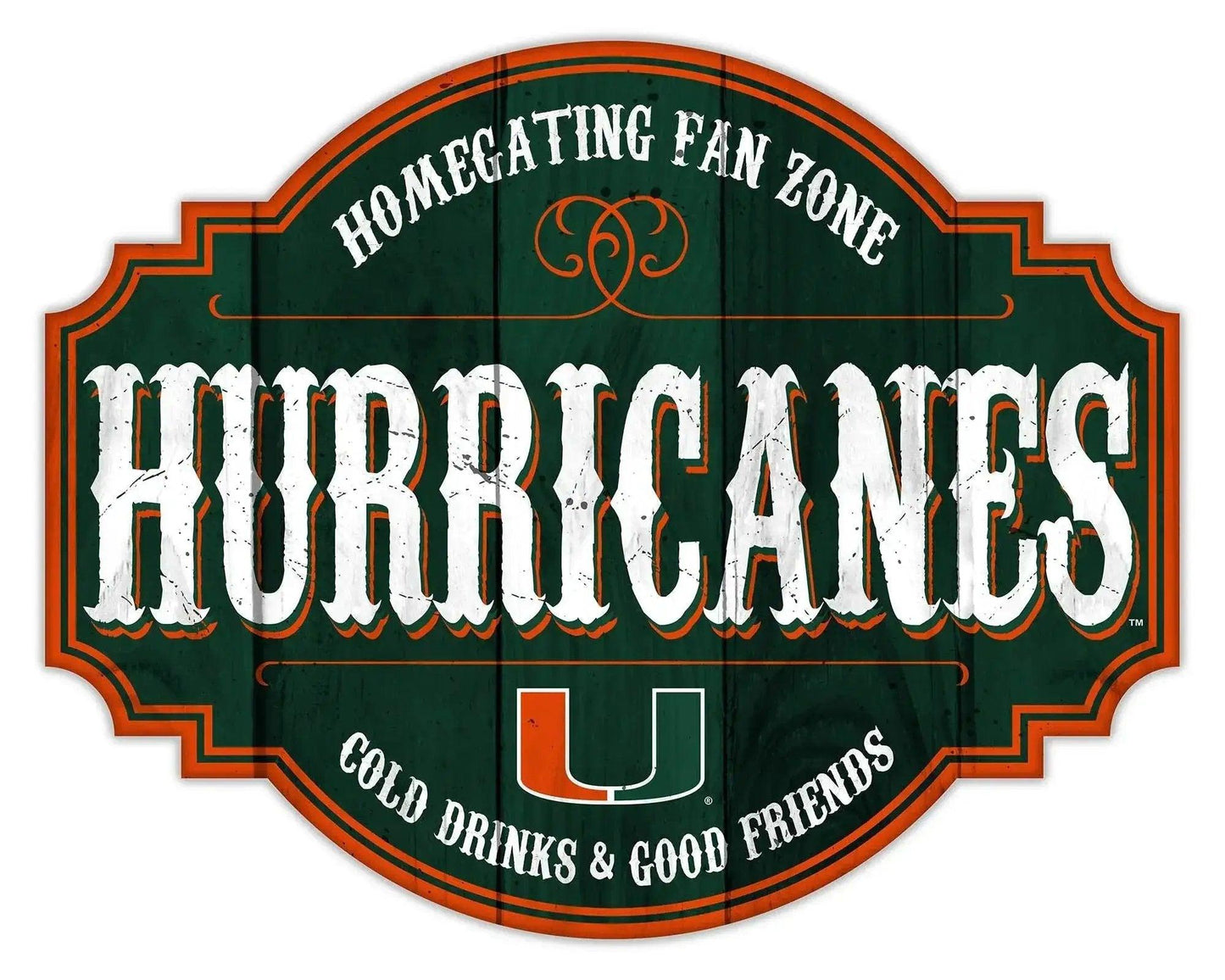  Miami Hurricanes Wood Sign 12 Inch Homegating Tavern -  ToylandEU™