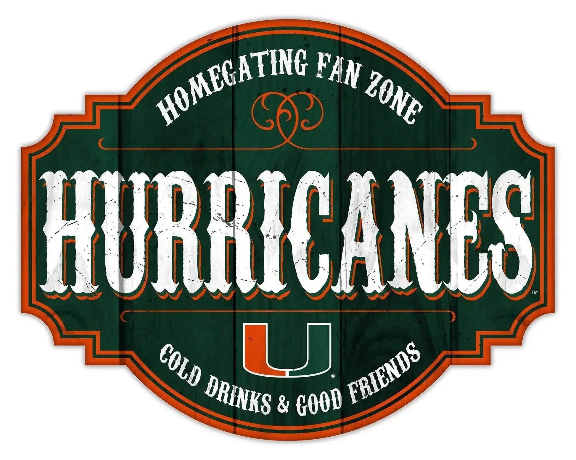  Miami Hurricanes Wood Sign 12 Inch Homegating Tavern -  ToylandEU™