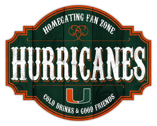  Miami Hurricanes Wood Sign 12 Inch Homegating Tavern -  ToylandEU™