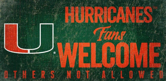  Miami Hurricanes Wood Sign Fans Welcome 12x6 Inches -  ToylandEU™