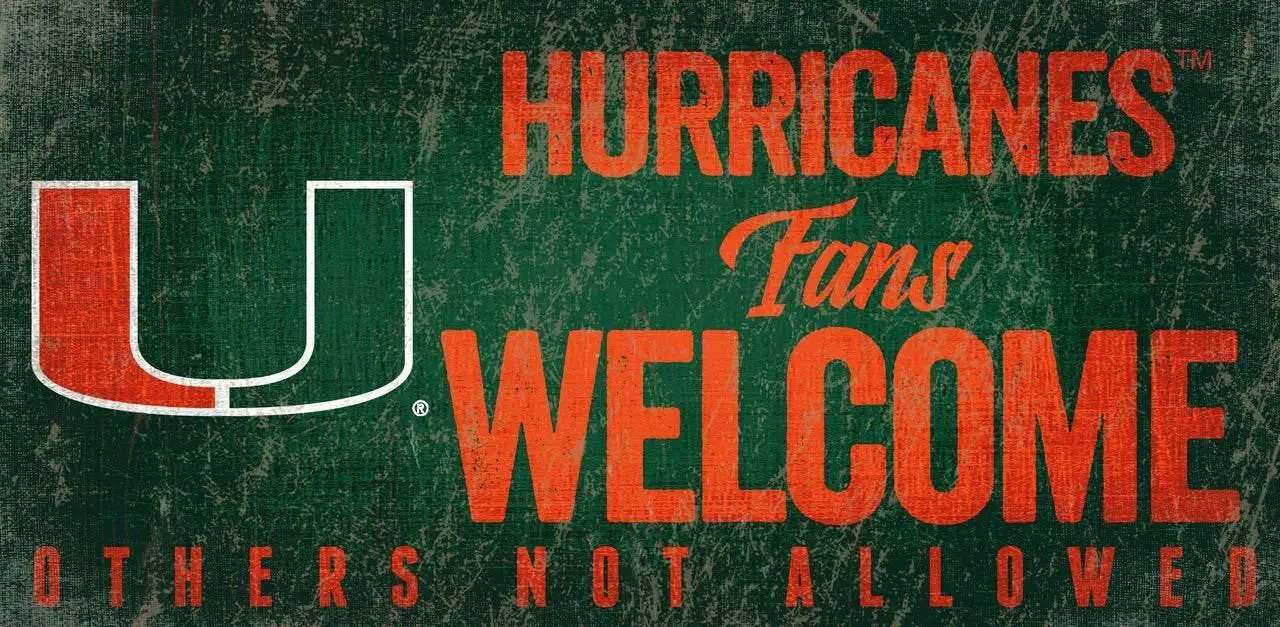  Miami Hurricanes Wood Sign Fans Welcome 12x6 Inches -  ToylandEU™