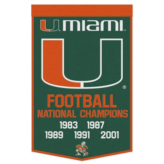  Miami Hurricanes Wool Banner 24x38 Champ Design Football -  ToylandEU™