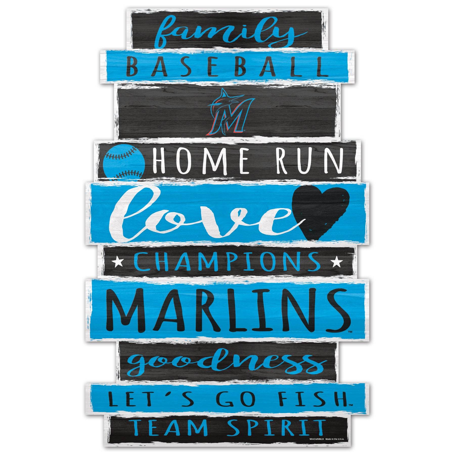 Miami Marlins 11x17 Wood Family Sign With Est Date Plaque - ToylandEU
