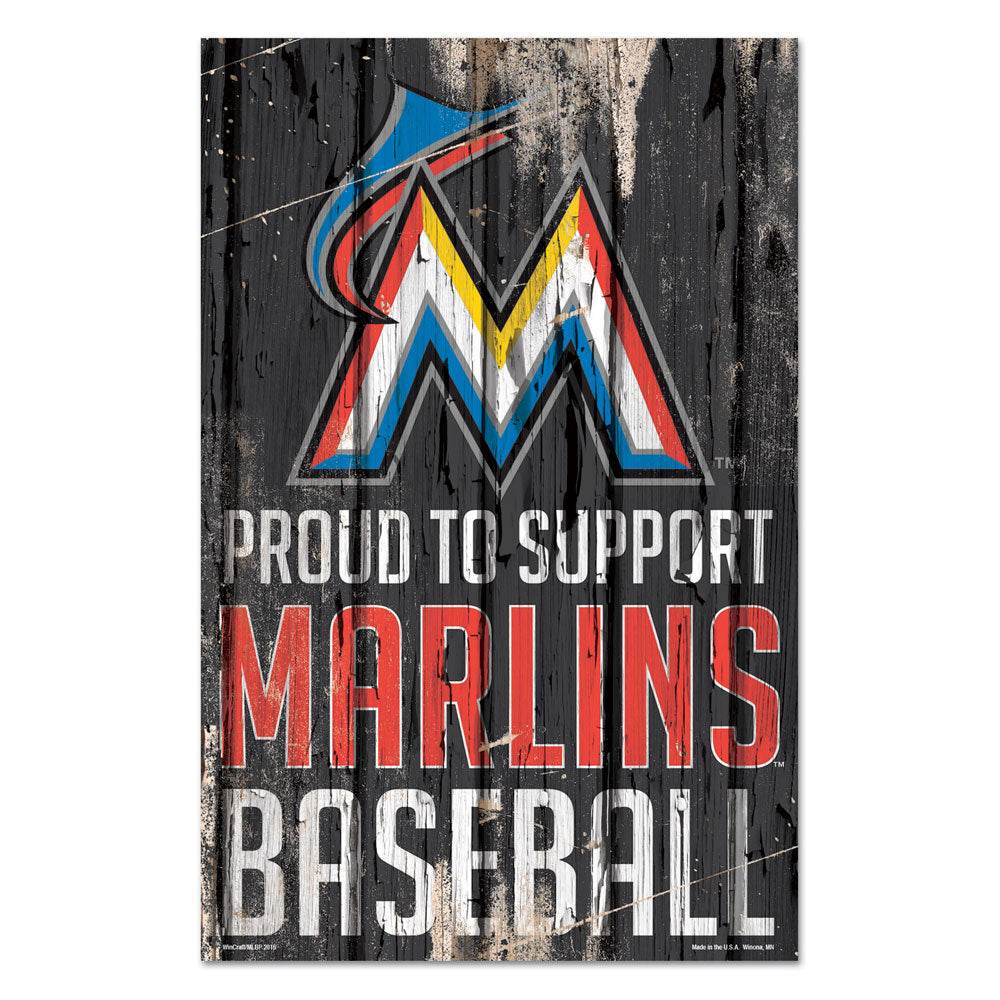 Miami Marlins 11x17 Wood Sign Proud To Support Design - ToylandEU