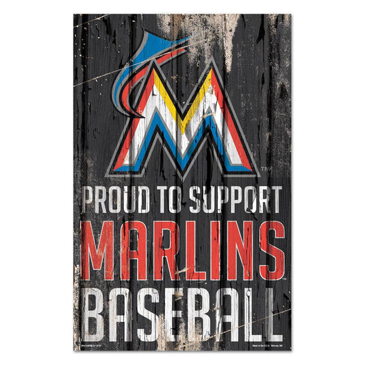 Miami Marlins 11x17 Wood Sign Proud To Support Design - ToylandEU