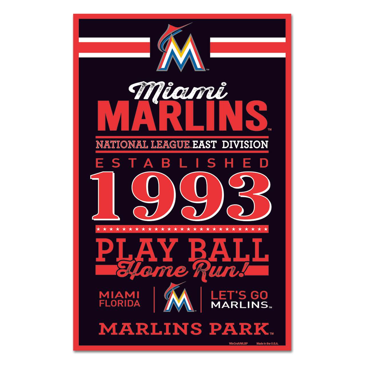 Miami Marlins 11x17 Wood Sign With Established Date - ToylandEU