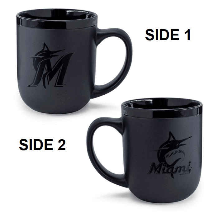 Miami Marlins 17oz Matte Black Coffee Mug Microwave Safe - ToylandEU