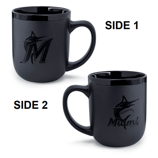 Miami Marlins 17oz Matte Black Coffee Mug Microwave Safe - ToylandEU