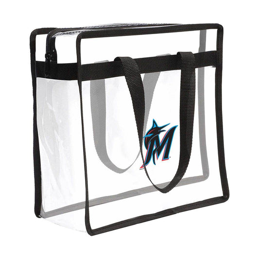 Miami Marlins Clear Stadium Tote Bag With Top Zip Logo - ToylandEU