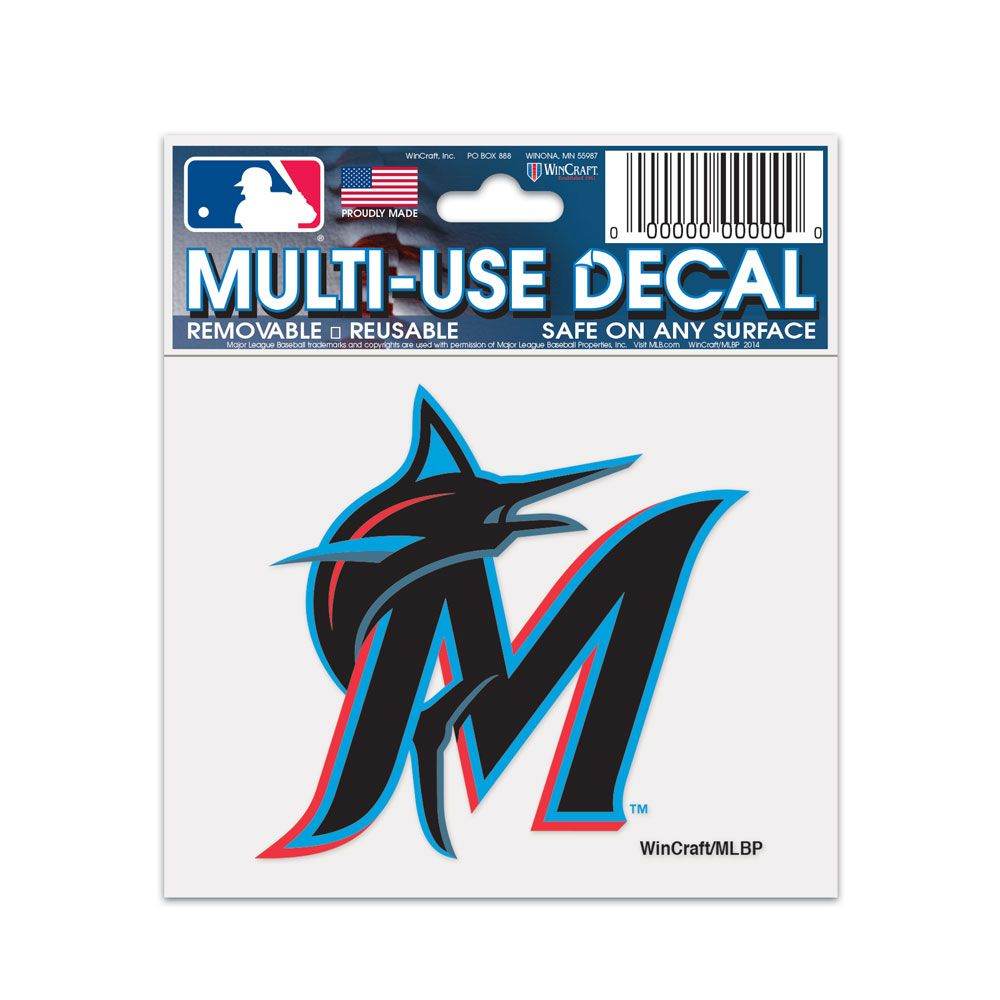 Miami Marlins Decal 3x4 Multi Use Vinyl Permanent Adhesive - ToylandEU