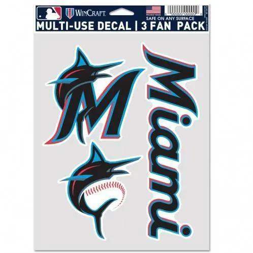  Miami Marlins Decal Set Multi Use Fan 3 Pack Indoor Outdoor -  ToylandEU™