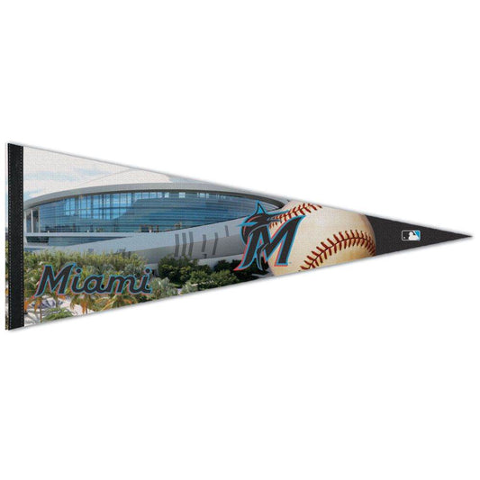 Miami Marlins Pennant 12x30 Premium Felt Home Display - ToylandEU