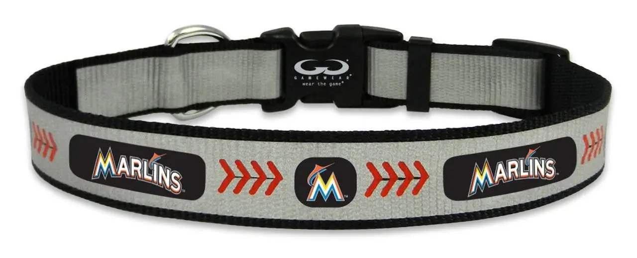 Miami Marlins Reflective Medium Baseball Collar For Pets - ToylandEU