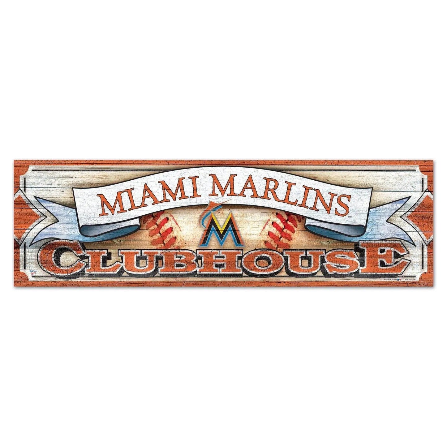  Miami Marlins Sign 9x30 Wood Clubhouse Baseball Decor -  ToylandEU™