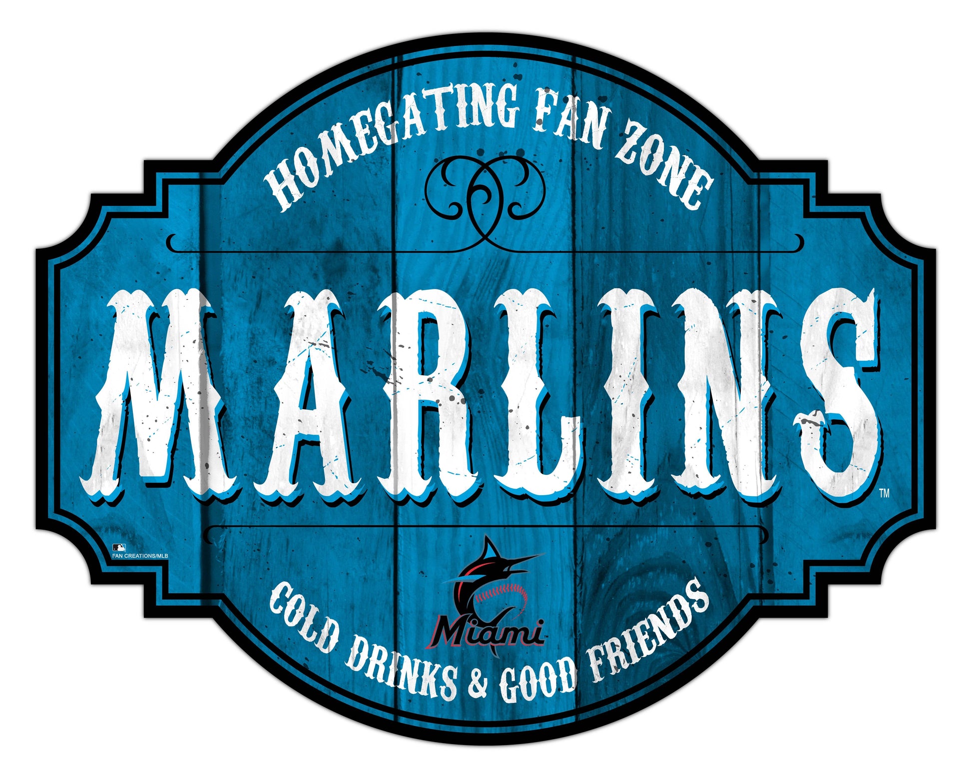 Miami Marlins Wood Sign 12 Inch Homegating Tavern Display - ToylandEU