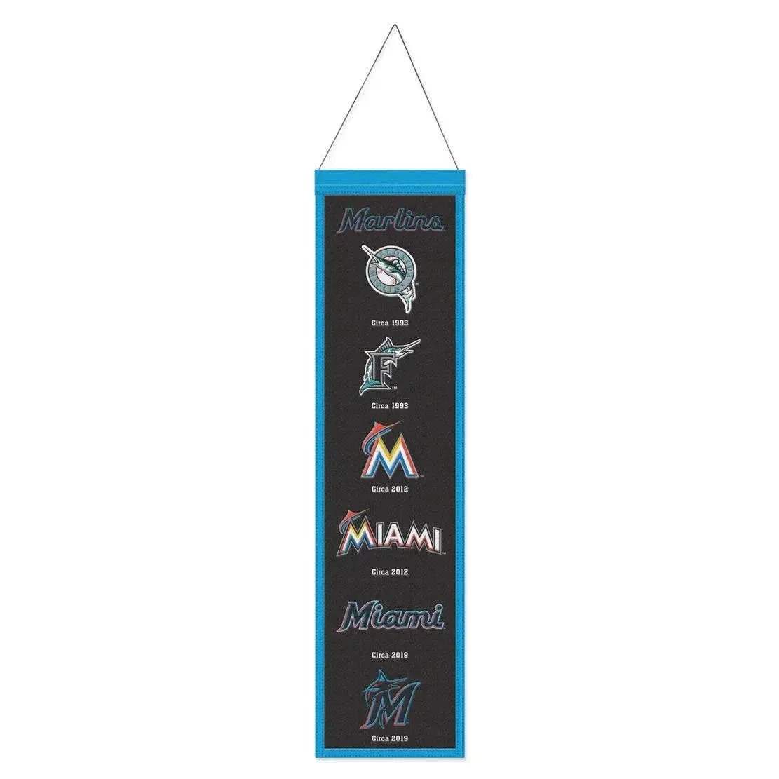 Miami Marlins Wool Banner 8x32 Heritage Evolution Edition - ToylandEU