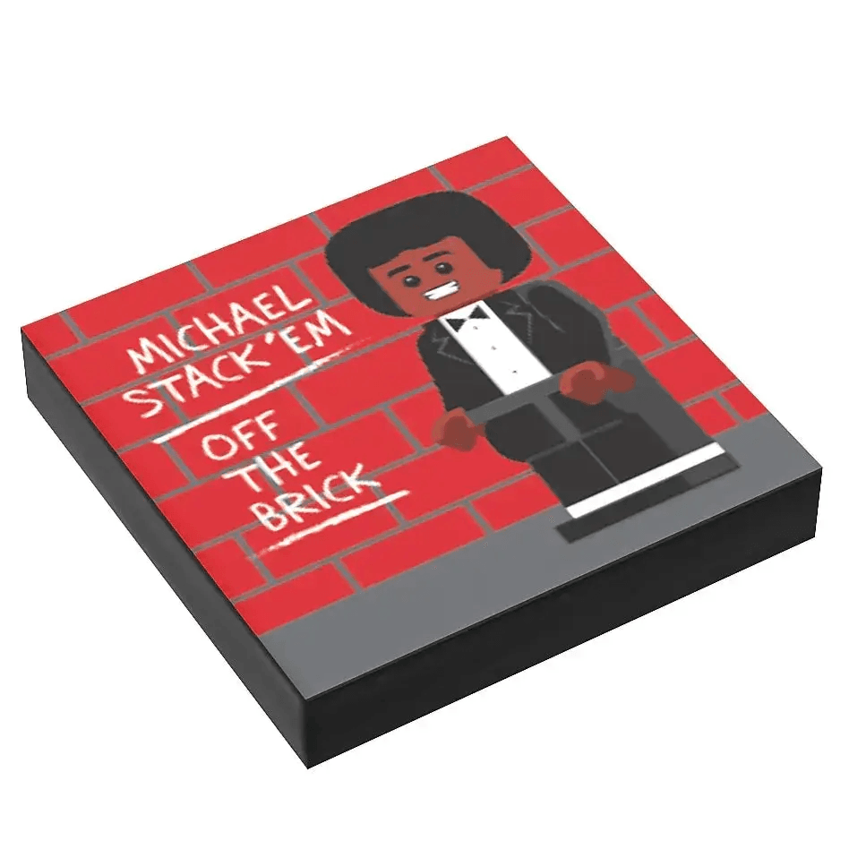 Michael Stack'em, Off the Brick Music Album Cover (2x2 Tile) made using LEGO part - B3 Customs - ToylandEU