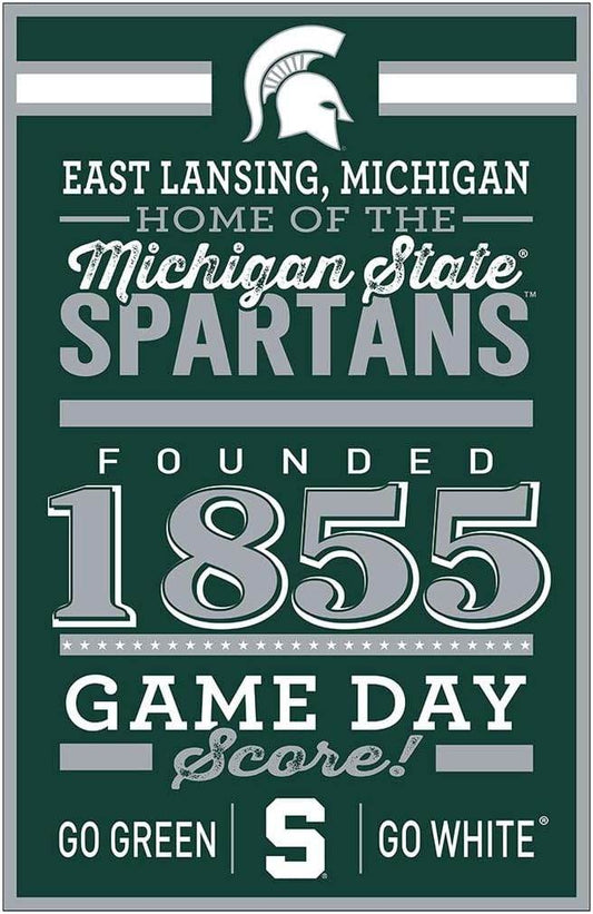 Michigan State Spartans 11x17 Wood Sign Established Date - ToylandEU