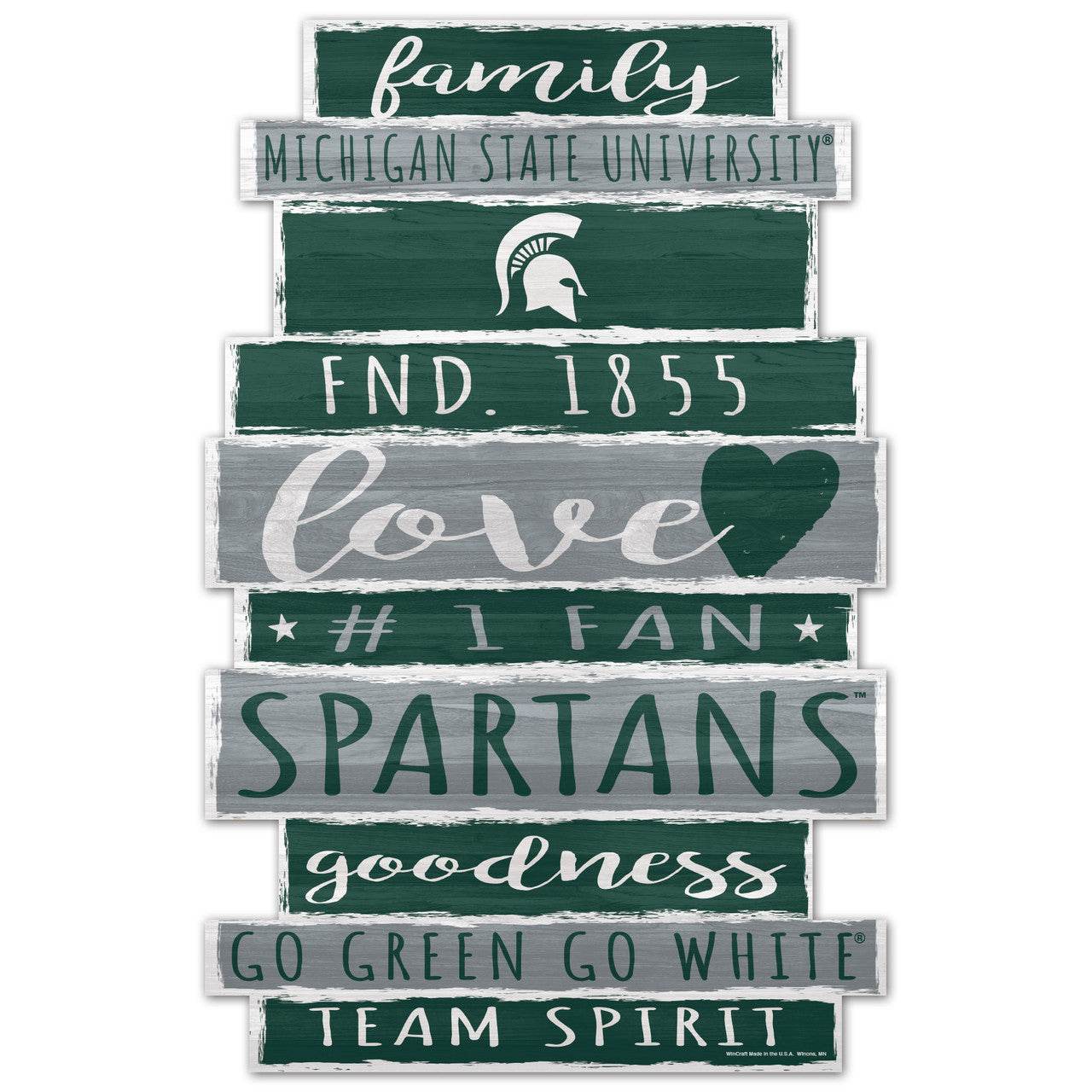 Michigan State Spartans 11x17 Wood Sign Established Date - ToylandEU