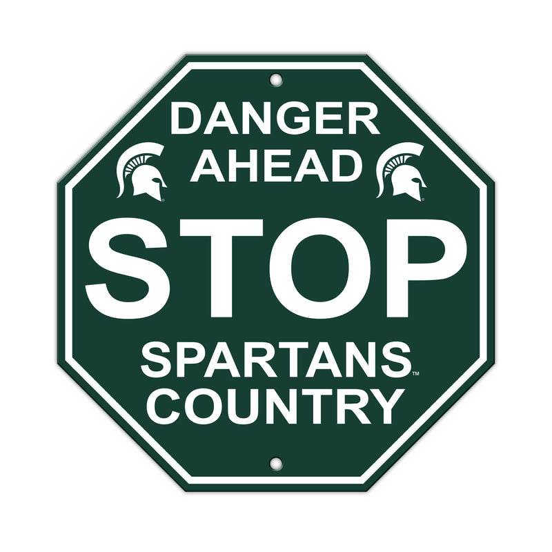 Michigan State Spartans 12x12 Plastic Stop Sign Man Cave - ToylandEU