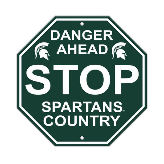 Michigan State Spartans 12x12 Plastic Stop Sign Man Cave - ToylandEU