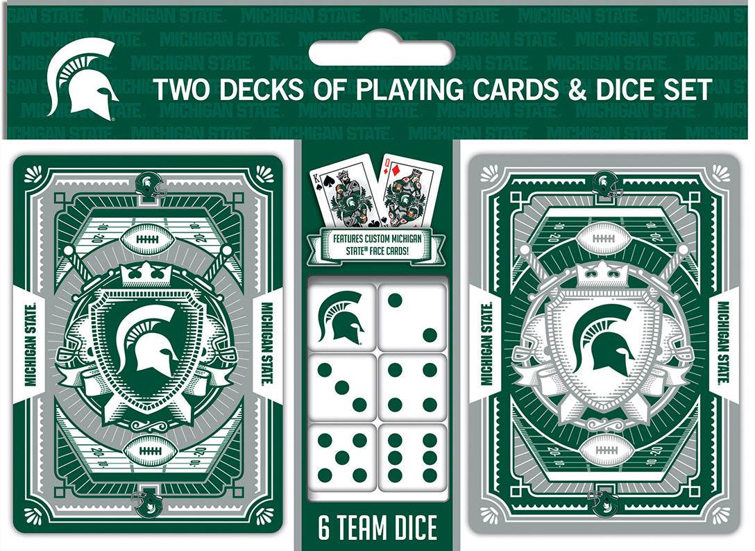 Michigan State Spartans 2 Pack Playing Cards and Dice Set - ToylandEU