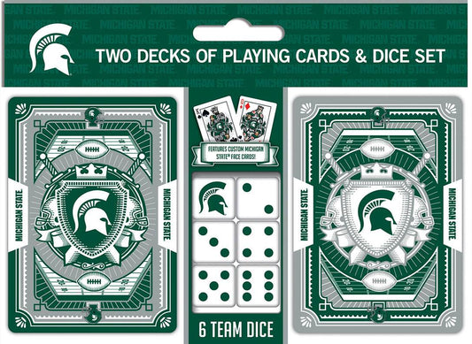 Michigan State Spartans 2 Pack Playing Cards and Dice Set - ToylandEU