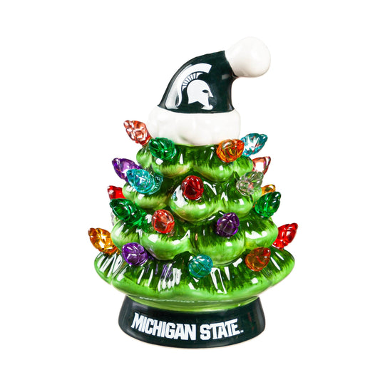 Michigan State Spartans 4 Inch LED Christmas Tabletop Tree - ToylandEU