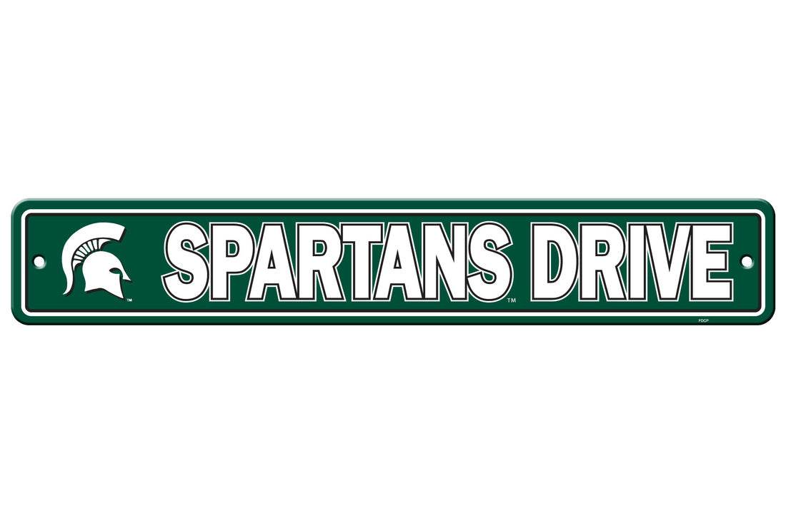 Michigan State Spartans 4x24 Plastic Street Sign Decor - ToylandEU
