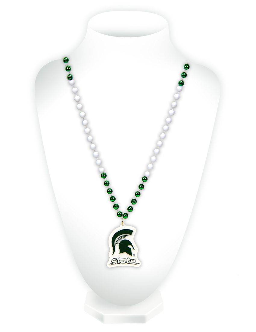 Michigan State Spartans Beads Medallion Mardi Gras Style - ToylandEU