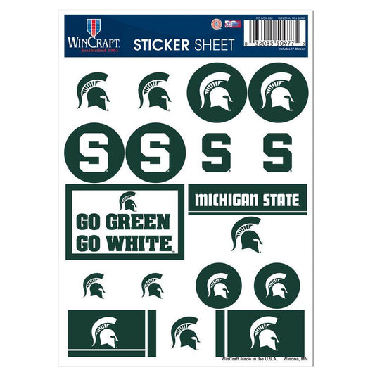 Michigan State Spartans Decal Sheet 5x7 Vinyl Sticker Pack - ToylandEU