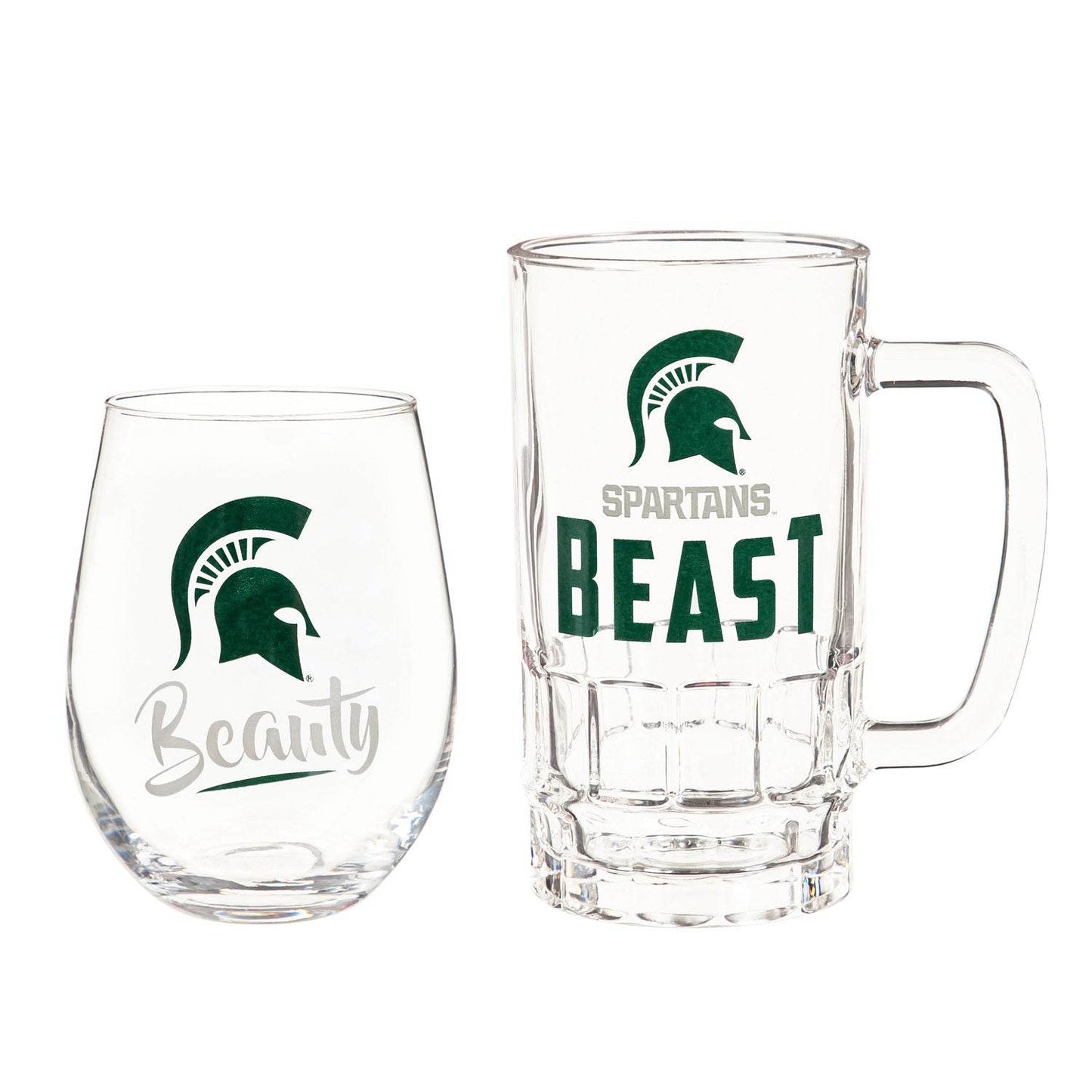 Michigan State Spartans Drink Set 16oz Tankard 17oz Glass - ToylandEU