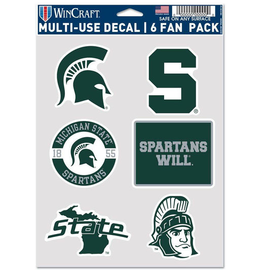 Michigan State Spartans Fan Decals 6 Pack Multi Use - ToylandEU