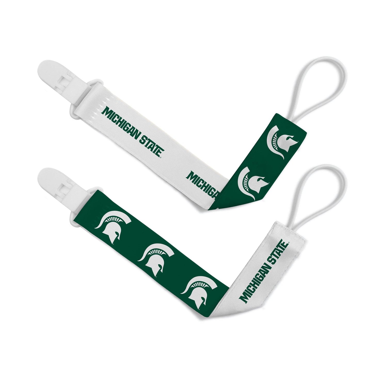 Michigan State Spartans Pacifier Clips 2 Pack Bundle - ToylandEU