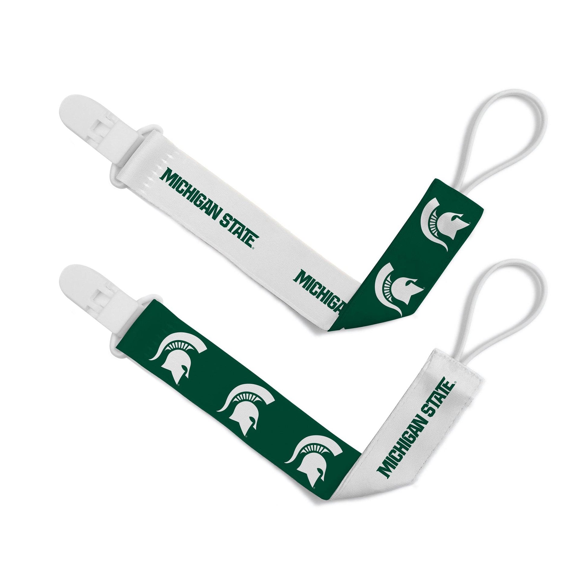 Michigan State Spartans Pacifier Clips 2 Pack Bundle - ToylandEU