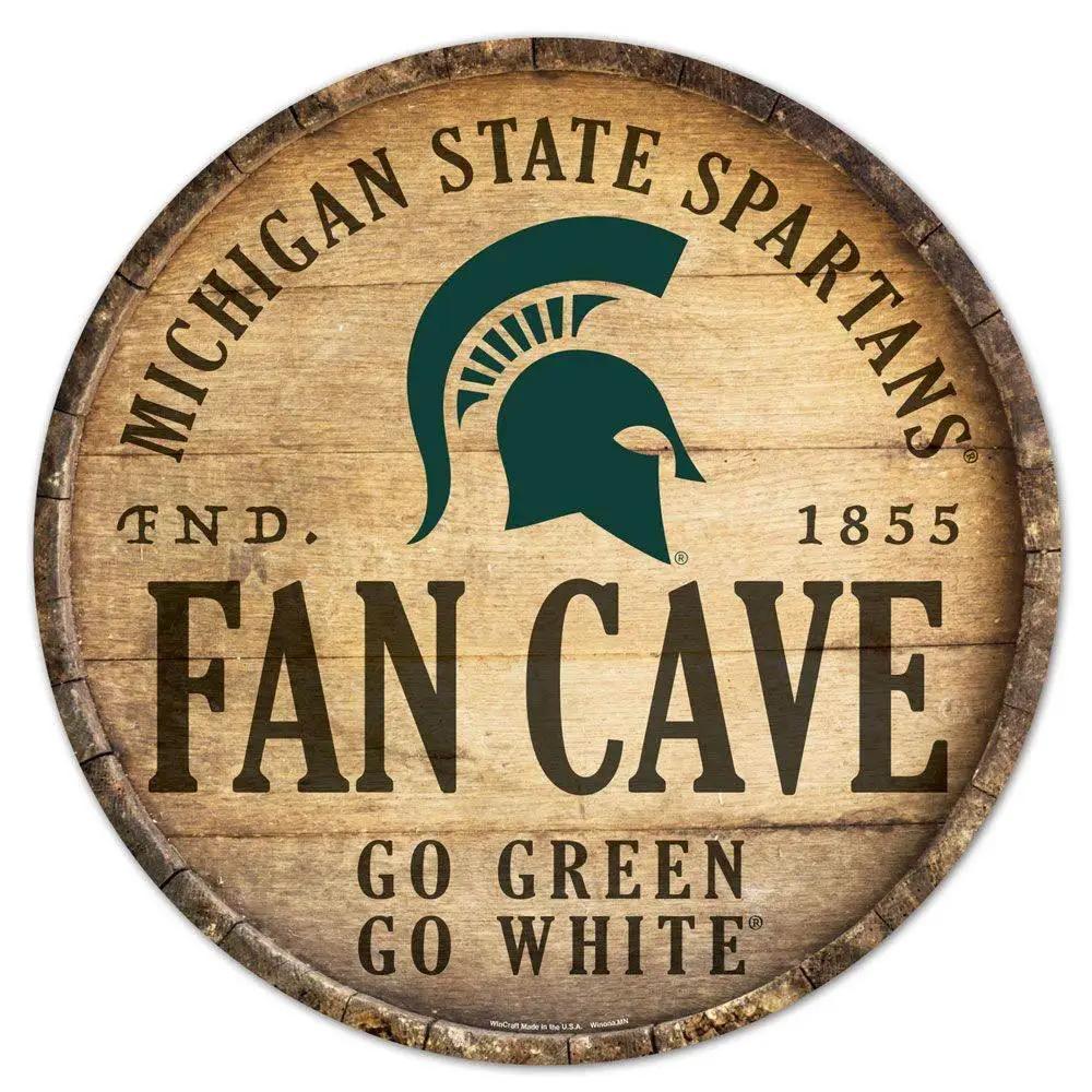  Michigan State Spartans Round Wood Sign 14 Inch Barrel Top -  ToylandEU™