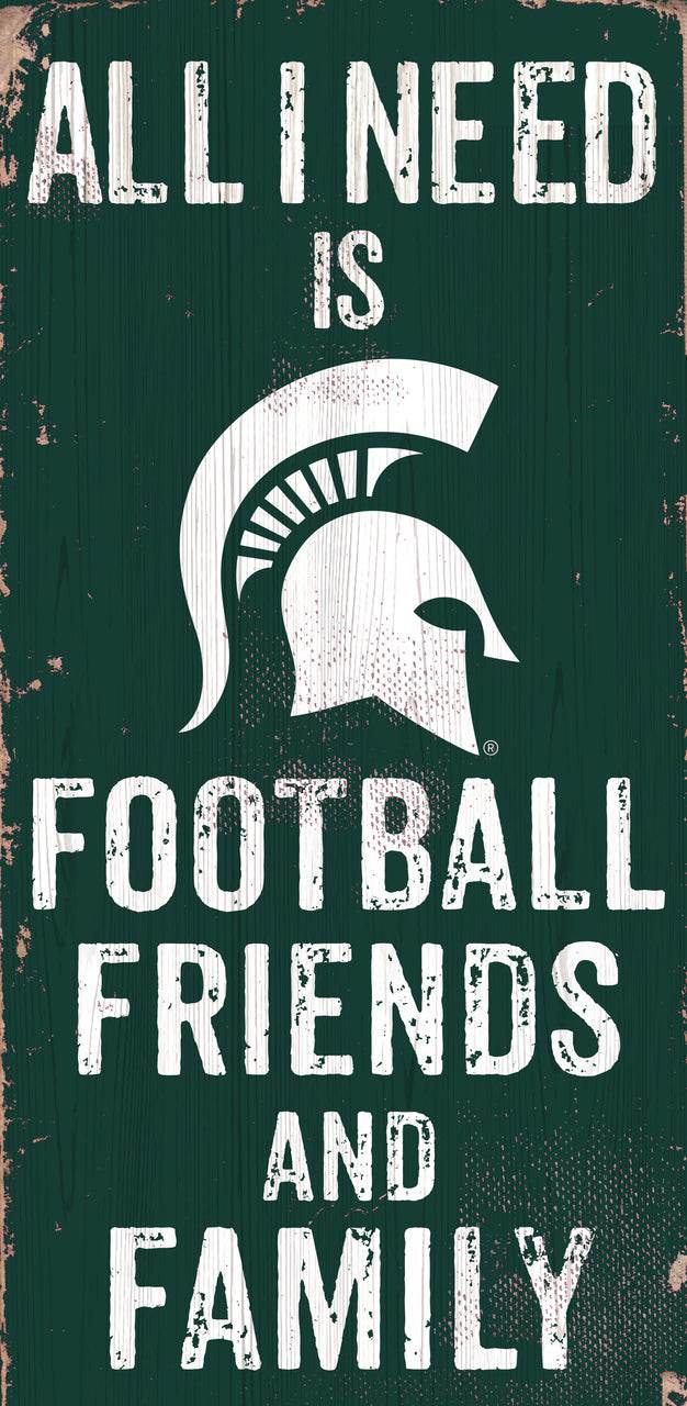 Michigan State Spartans Sign Wood 6x12 Football Friends - ToylandEU